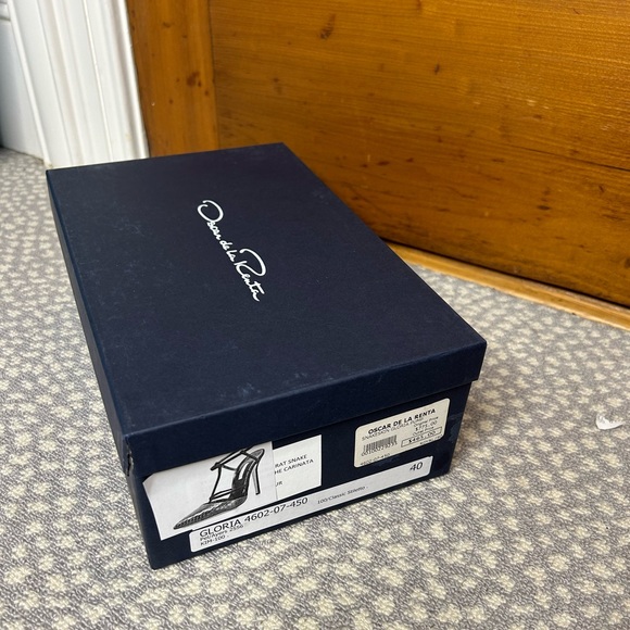 Oscar de la Renta Brand New $775 Snakeskin Gloria Pump Stiletto Heels Size EU 40 - Picture 10 of 10